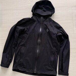 Black Diamond Stormline Stretch Rain Shell Men's Black Hooded Rain Jacket M